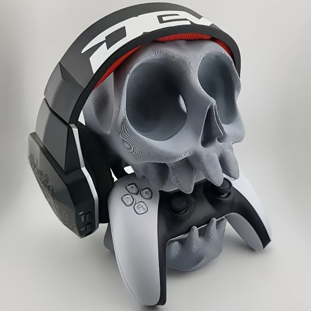 Gaming Accessories Holder - Penyangga Kontroler Bentuk Tengkorak, Penyangga Headphone