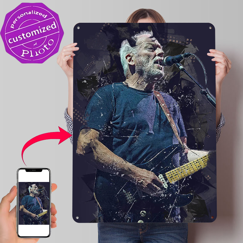 Gaming Accessories Retro - Poster Logam David Gilmour Seni Dinding