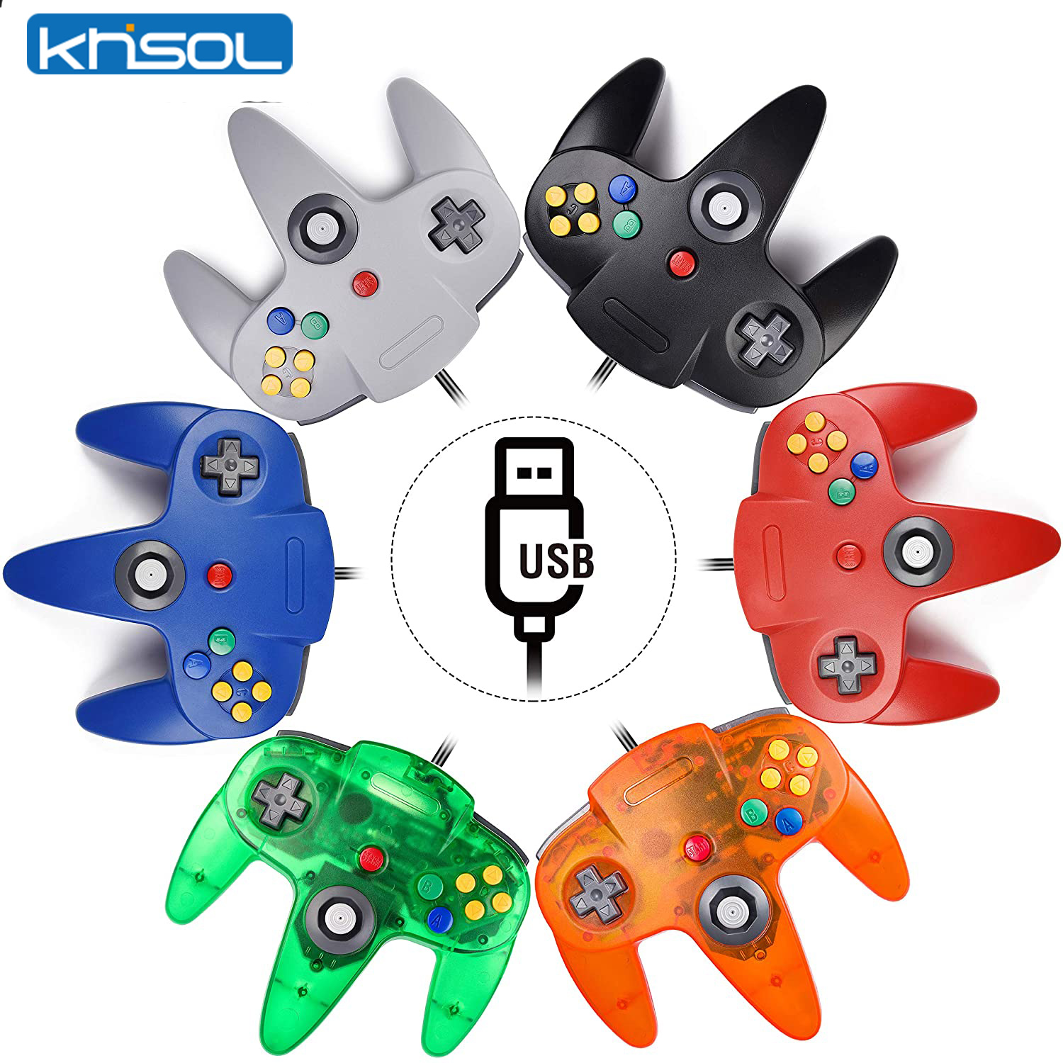 Gaming Accessories Retro - N64 kontroler klasik berkabel USB, aksesori