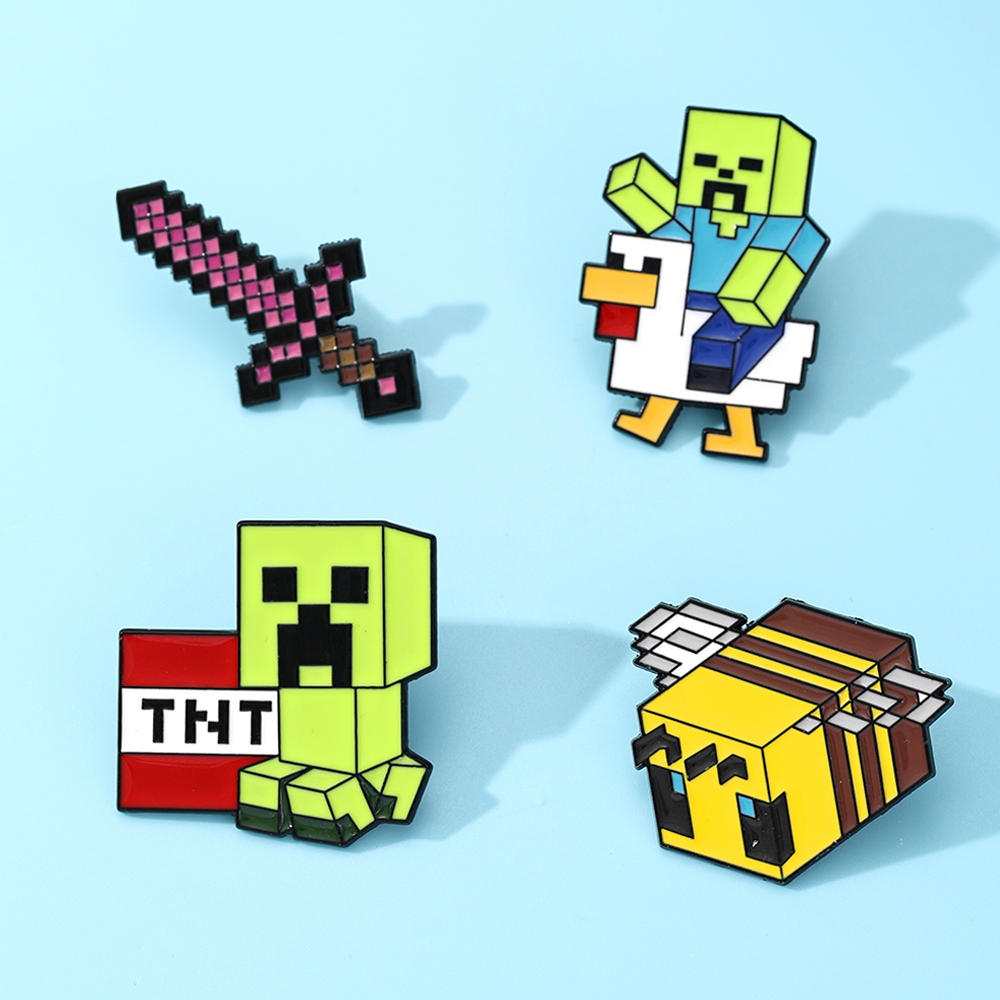 4pcs Pin Enamel Ayam Zombie Ba - Gaming Accessories Gamer ulasan dan harga